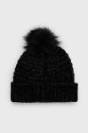 Дитяча шапка Sisley колір чорний з товстого трикотажу