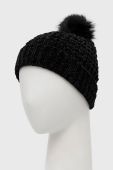 Дитяча шапка Sisley колір чорний з товстого трикотажу