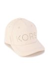 Дитяча шапка Michael Kors колір бежевий з аплікацією