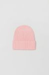 Дитяча шапка з домішкою вовни OVS колір рожевий з товстого трикотажу