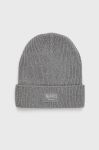 Дитяча бавовняна шапка Name it колір сірий з товстого трикотажу з бавовни