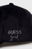 Дитяча кепка Guess колір чорний однотонна
