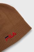 Дитяча шапка Fila колір коричневий з тонкого трикотажу