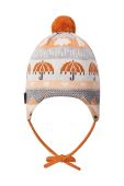 Дитяча шапка з домішкою вовни Reima колір помаранчевий з товстого трикотажу