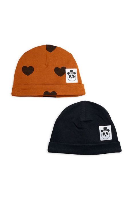 Дитяча шапка Mini Rodini колір коричневий з тонкого трикотажу (2581126)