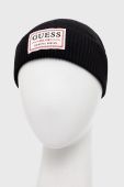 Шапка з домішкою вовни Guess колір чорний з тонкого трикотажу (2723335)