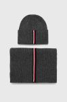 Шерстяна шапка і шарф Tommy Hilfiger колір сірий