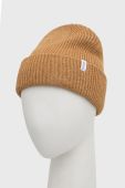 Шапка з домішкою вовни Selected Homme колір бежевий з товстого трикотажу