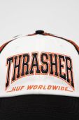Бавовняна кепка HUF X Trasher колір білий з аплікацією