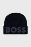 Шапка з домішкою вовни BOSS колір синій