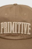 Бавовняна бейсболка Primitive колір бежевий з аплікацією