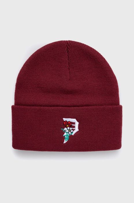 Шапка Primitive колір бордовий