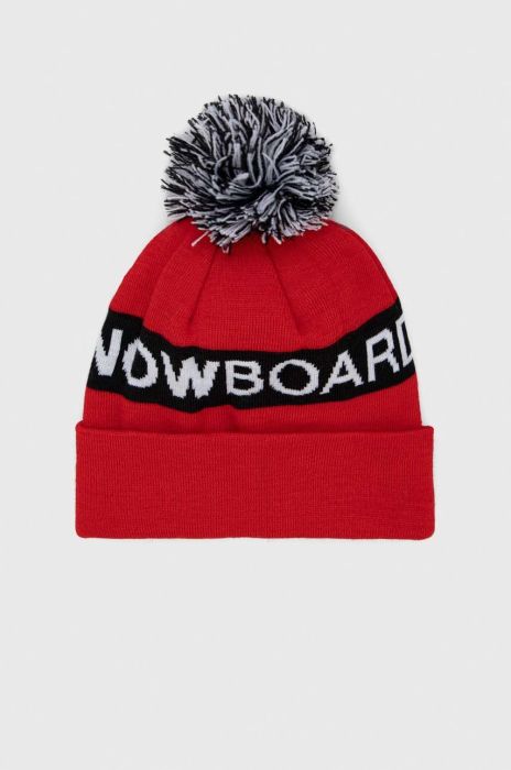 Шапка DC колір червоний з товстого трикотажу