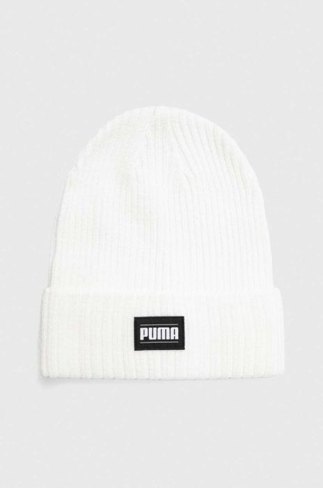 Шапка Puma колір білий з тонкого трикотажу