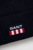 Шапка з домішкою вовни Gant колір синій з товстого трикотажу (2759054)