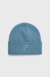 Шапка Fila з товстого трикотажу колір блакитний