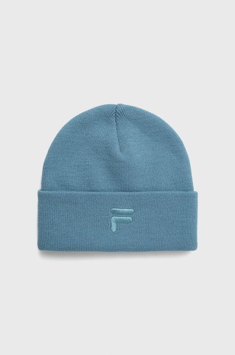 Шапка Fila з товстого трикотажу колір блакитний