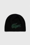 Двостороння вовняна шапка Lacoste колір чорний з тонкого трикотажу вовна (3517148)