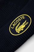 Бавовняна шапка Lacoste колір синій з бавовни
