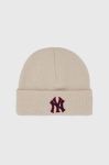 Шапка New Era колір бежевий з товстого трикотажу (2814911)