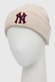 Шапка New Era колір бежевий з товстого трикотажу (2814911)