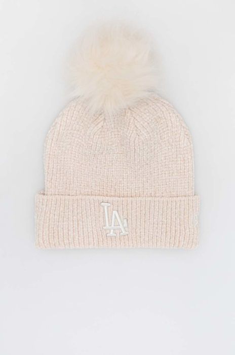 Шапка New Era колір бежевий з товстого трикотажу (2814961)