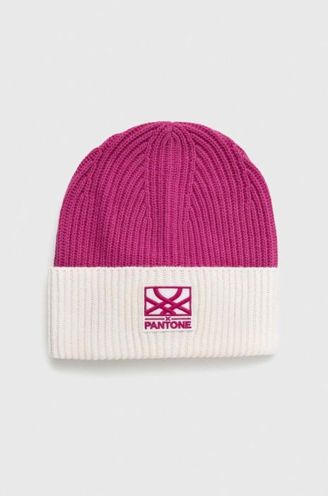 Шапка з домішкою вовни United Colors of Benetton X Pantone колір фіолетовий (2839198)