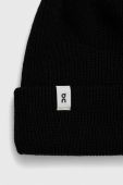 Шапка On-running Merino колір чорний вовна