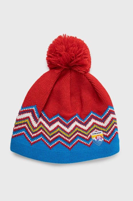 Шапка Viking колір червоний з товстого трикотажу