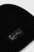 Шапка Karl Kani колір чорний з товстого трикотажу