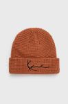Шапка Karl Kani колір коричневий з товстого трикотажу 7050670-dark.coppe