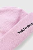Вовняна шапка Peak Performance колір рожевий з товстого трикотажу вовна