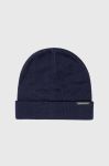 Вовняна шапка Peak Performance колір синій з товстого трикотажу вовна