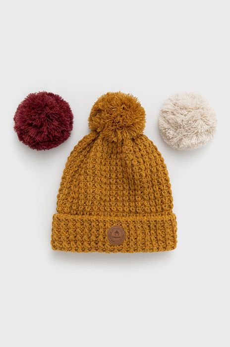 Шапка Cabaia колір жовтий з товстого трикотажу