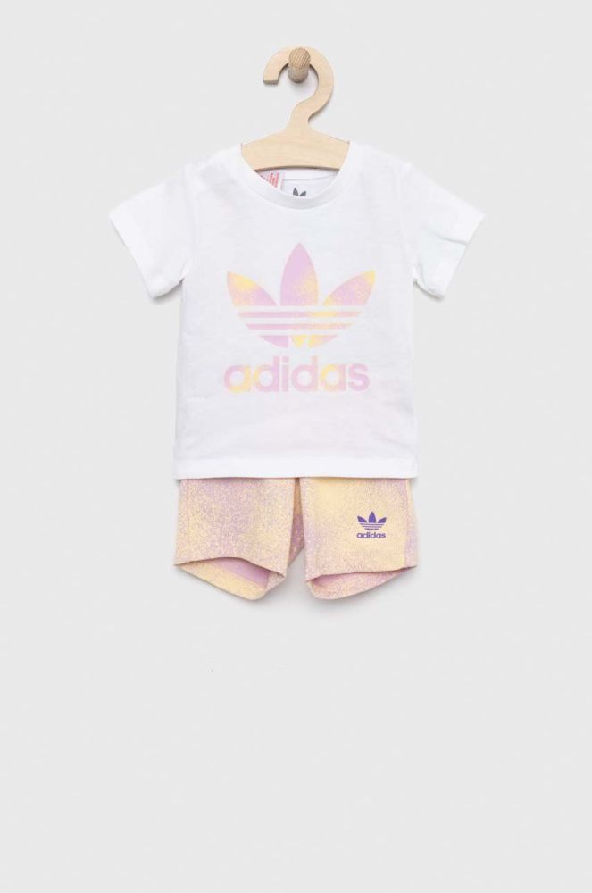 Дитячий бавовняний комплект adidas Originals колір білий