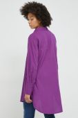 Бавовняна сорочка Vila жіноча колір фіолетовий relaxed класичний комір