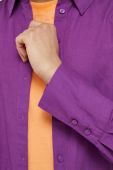 Бавовняна сорочка Vila жіноча колір фіолетовий relaxed класичний комір