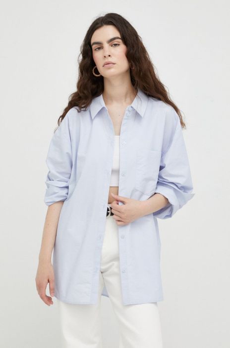 Сорочка Gestuz жіноча relaxed класичний комір колір блакитний