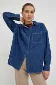 Джинсова сорочка Lee жіноча колір синій relaxed класичний комір (2676057)