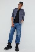 Бавовняна сорочка Tom Tailor чоловіча колір синій regular класичний комір