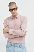Сорочка HUGO чоловіча колір рожевий slim класичний комір (2875447)