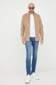 Вельветова сорочка Pepe Jeans чоловіча колір бежевий regular комір button-down