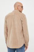 Вельветова сорочка Pepe Jeans чоловіча колір бежевий regular комір button-down