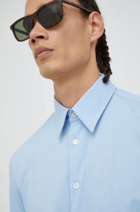 Сорочка Drykorn чоловіча колір чорний regular класичний комір (2517680)