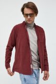 Вельветова сорочка Solid чоловіча колір бордовий regular комір button-down