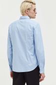 Бавовняна сорочка HUGO чоловіча slim комір button-down колір блакитний