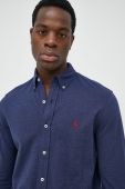 Бавовняна сорочка Polo Ralph Lauren чоловіча колір синій regular комір button-down (2731826)