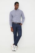 Сорочка Polo Ralph Lauren чоловіча колір синій slim комір button-down (2634403)