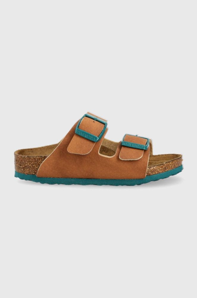 Дитячі шльопанці Birkenstock колір коричневий Narrow Width