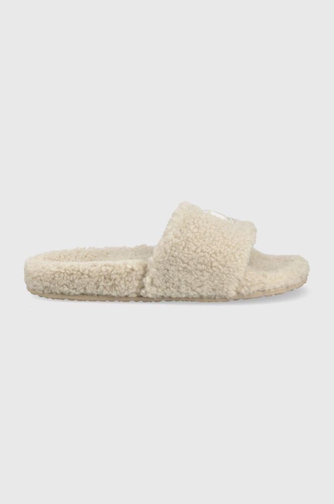 Тапочки Tommy Jeans Tommy Jeans Warm Slipper колір бежевий